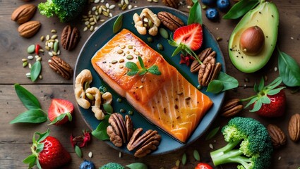 Selection of nutritious food for life concept