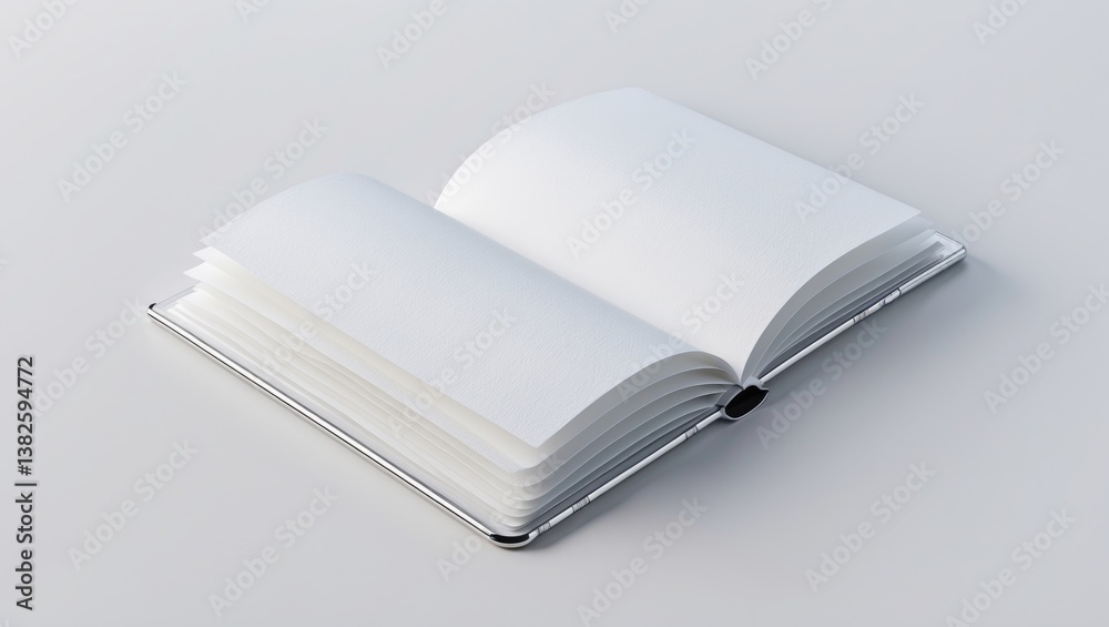 Poster Open empty notebook separated on white