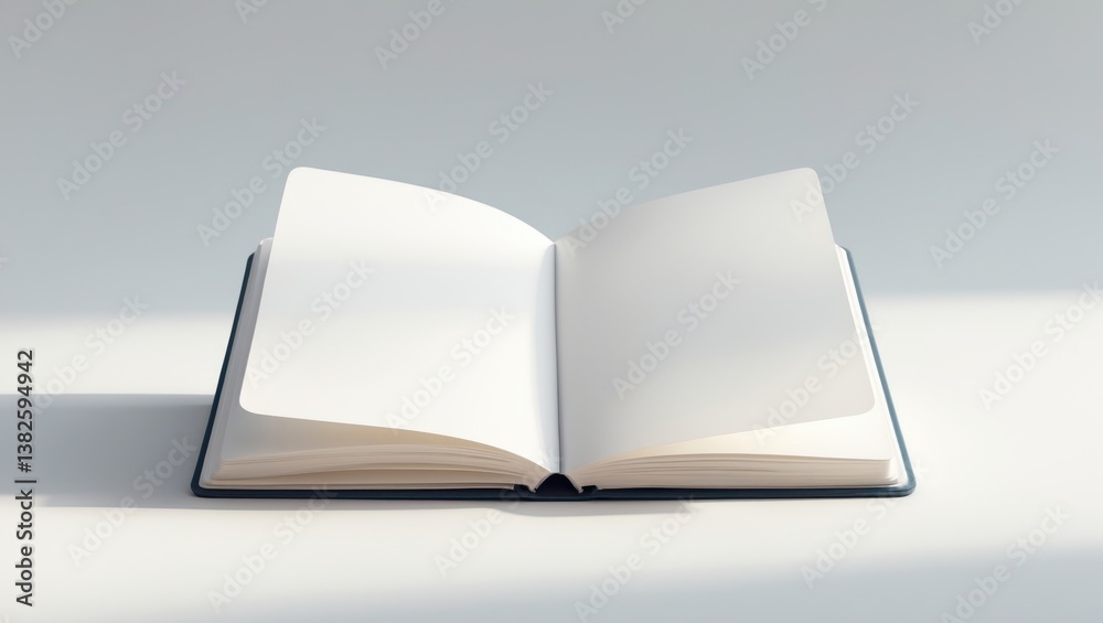 Aufkleber opened blank notebook binder notepad, isolated against white backgrounds.