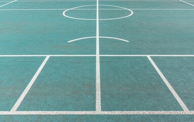 Teal Outdoor Sports Court with White Lines