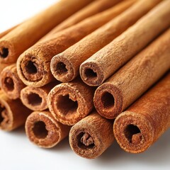 Cinnamon Sticks Close-Up Detailed Texture Warm Earthy Brown Tones Natural Light Minimalistic Composition