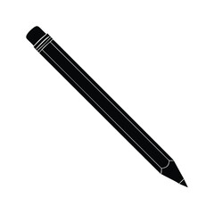 Pencil Silhouette Vector Illustration.