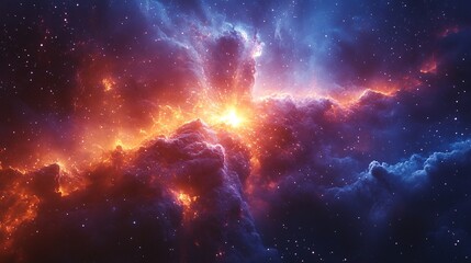 Obraz premium Celestial Nebula Cosmic Fire and Ice Dance of excellence in splendor beyond compare with grace