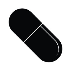 Capsule Pill Silhouette Vector Design.
