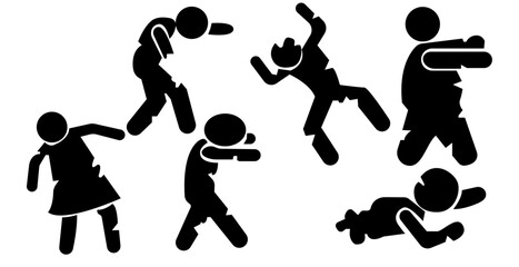 Children with Injured bodies due to devastating attack,Severe injuries of the children, Destroyed bodies vector 