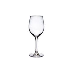 Elegant Clear Glass Wine Glass on a Solid Black Background
