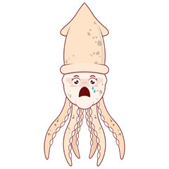 Octopus scared face cartoon cute