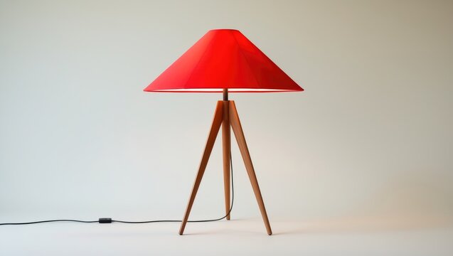 Decorative tripos standing light FLOOR LAMP LAMPSHADE isolated on a white background.