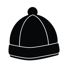 Winter Hat Silhouette Vector Graphic.