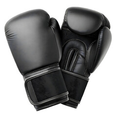 Black Boxing Gloves Isolated on Transparent Background