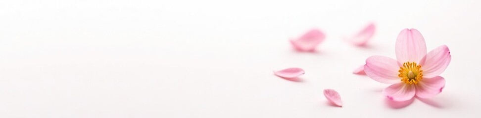 Fototapeta premium A small, delicate flower or blossom isolated on white, petals, floral