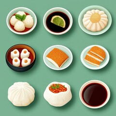 Delicious traditional cuisine featuring various dumplings and sauces, perfect for sharing