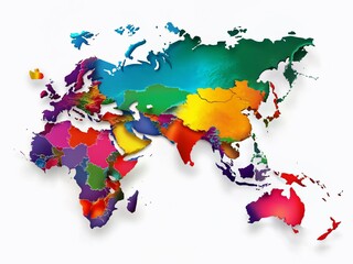 Obraz premium Colorful Asia Map: Website Backgrounds, Education, Travel