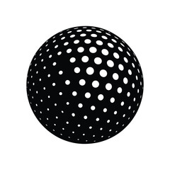 Halftone Sphere Silhouette Vector Design.