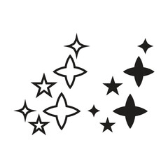 Wave of different stars clipart icon graphic