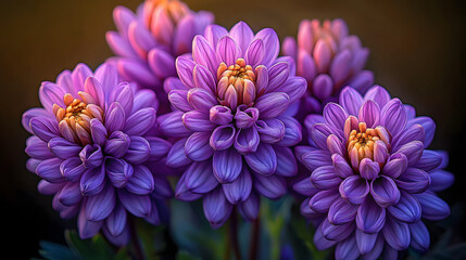 Obraz premium Close-up of a group of purple flowers