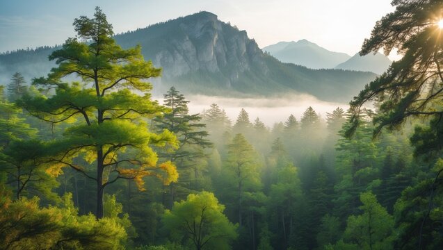 Rare and threatened Cedar tree forest at the mountain