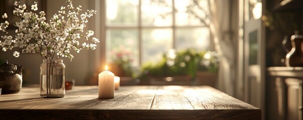 Imagine stepping into a dining room where tranquility meets elegance Soft candlelight dances across a textured wood table, casting a warm glow on the inviting space The room whispers comfort, with