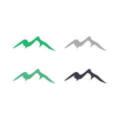 NATURAL MOUNTAINS SIGN SYMBOL LOGO VECTOR