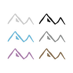 NATURAL MOUNTAINS SIGN SYMBOL LOGO VECTOR