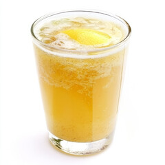 A glass of masala soda, with a refreshing blend of lemon, spices, and soda water, isolated on clean white background.