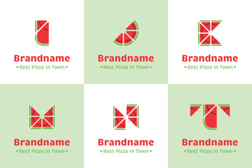 Letter I J K M N T Watermelon Logo, symbolizing freshness, fun, and creativity