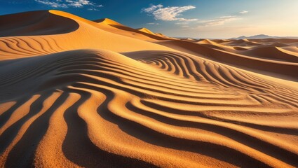 Incredible perspective of sand dunes. Travel concept. Artistic image. Beauty world.