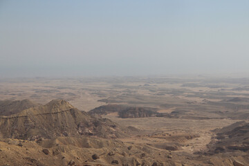 Desert scenery on the road trip from Hurghada to Cairo, Egypt