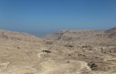 Desert scenery on the road trip from Hurghada to Cairo, Egypt