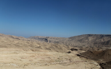 Desert scenery on the road trip from Hurghada to Cairo, Egypt