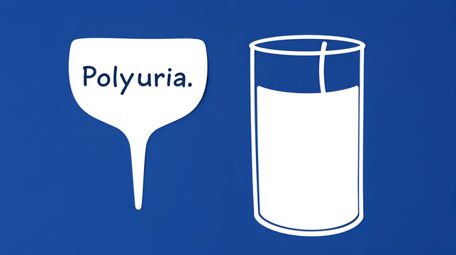 Polyuria is excessive or an abnormally large production or passage of urine, text concept on card for presentations and reports