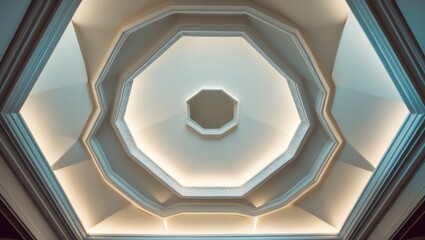 An intricate double 2 layer tray ceiling in an older residence featuring a classic style.