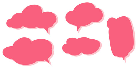 Doodle set of comic speech bubbles. Colorful bubble background Clip Art. isolated on white background