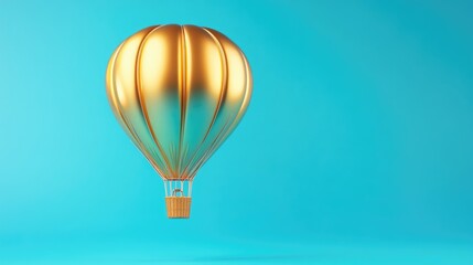 Obraz premium Hot air balloon for greeting card. Vintage balloon for travel concept. Retro style hot air balloon decoration for travel agency advertising, anniversary celebration