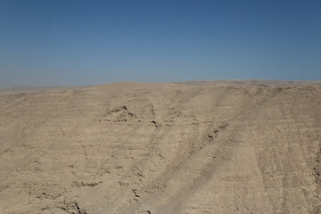 Desert scenery on the road trip from Hurghada to Cairo, Egypt