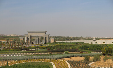 Desert scenery and New Administrative Capital on the road trip from Hurghada to Cairo, Egypt