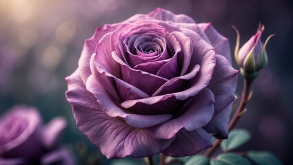 Abstract flower background and flower frame. Vibrant color petal and leaf texture backdrop. Tulle fabric in iris orchid hue.