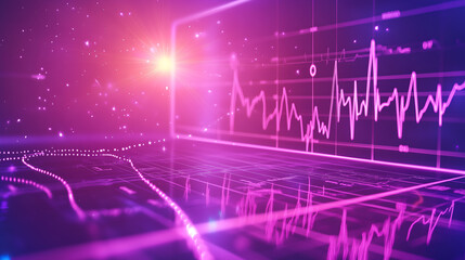Fototapeta premium a digital abstract of glowing lines and graphs, representing data visualization or medical readings