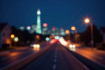 Abstract blurred cityscape at night, ideal for website design, blurred, repeat