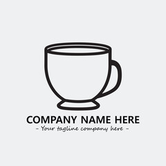 Cup illustration black and white for logo company vector image
