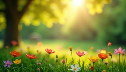 Abstract blurred nature scene, soft focus, bokeh effect, nature, material