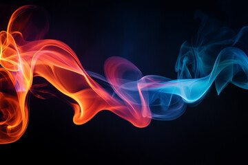 Abstract colorful smoke design on a Transparent Background for graphic designs