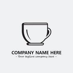 Cup illustration black and white for logo company vector image
