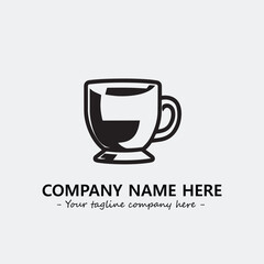 Cup illustration black and white for logo company vector image

