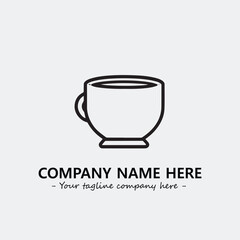 Cup illustration black and white for logo company vector image
