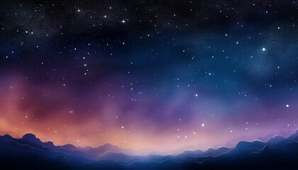 Fototapeta premium Starry Night Sky Over Mountains Peak