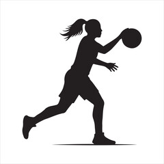 Female Basketball Player Silhouette in Action