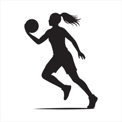 Female Basketball Player Silhouette in Action