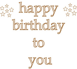 Happy Birthday To You Greeting - Gold Text on White Background