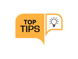 top tips sign on white background	